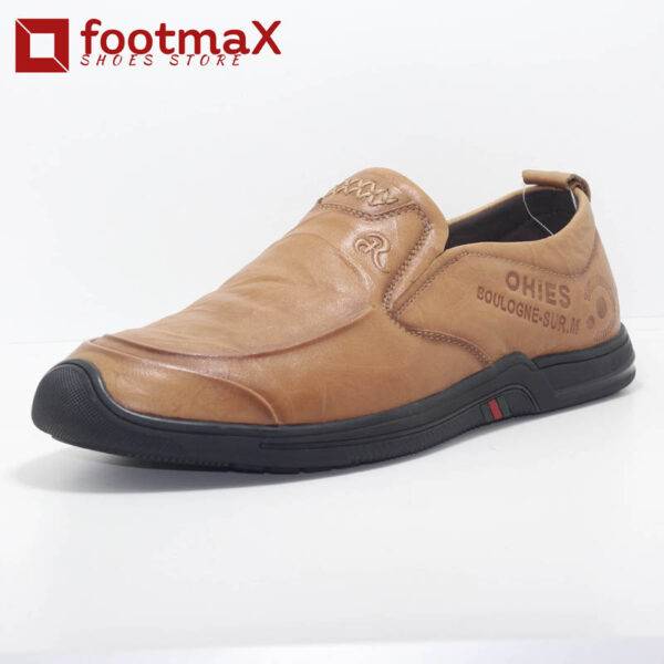 Cow leather brown leather comfortable all leather shoes TPR outsole shoe for men