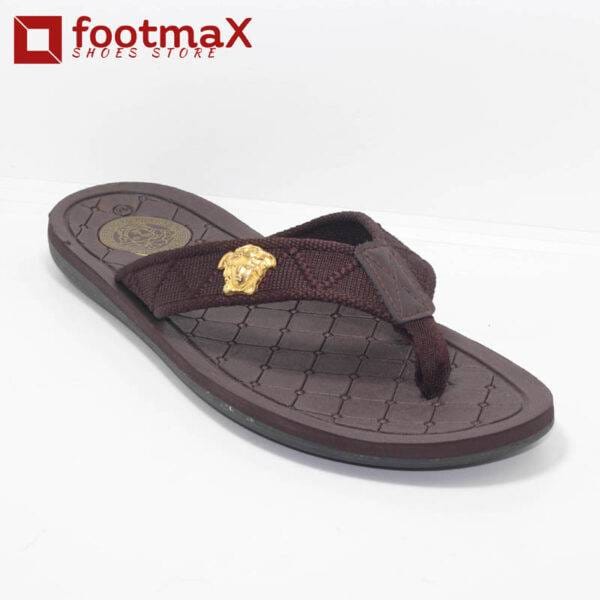 Men Slides slipper flat sandals black/brown/chocolate Men's Flat Denim Two-Strap Finger Sandals