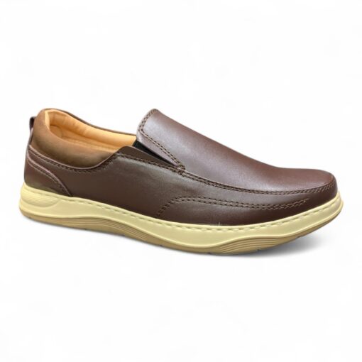 Brown Leather Slip-On Shoes - Style and Comfort