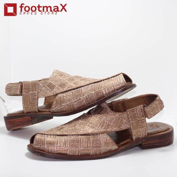 Step into a world of elegance and tradition with our exquisite Golden Color Men's Kabuli Sandals