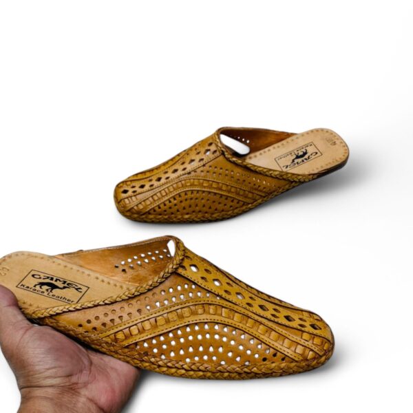 CAMEL Karace Leather Men's Handcrafted Perforated Mules