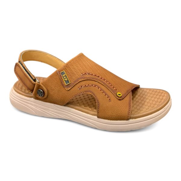 SUP Men's Brown Comfort Sandals - Adjustable Slingback Design