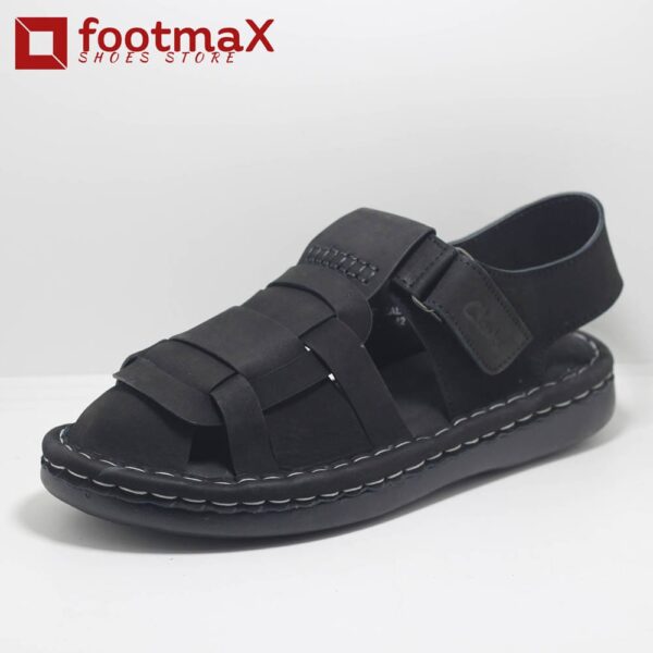 Pure leather men black sandals casual outdoor sandals