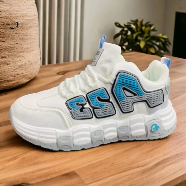 Stylish and Comfortable Sneakers - White, Blue, and Grey